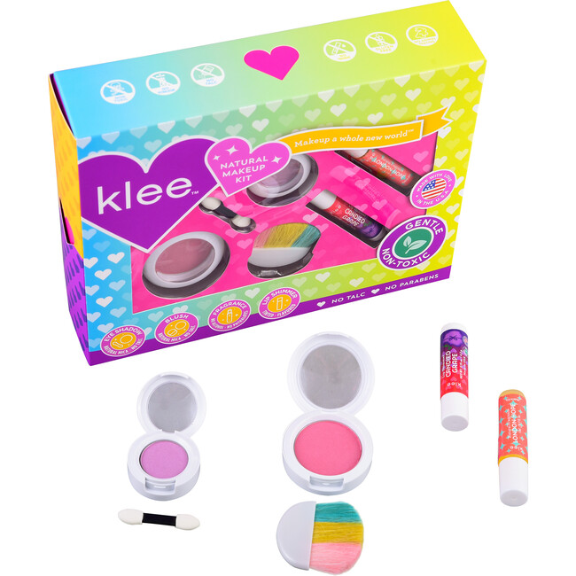 Klee Head Over Heels 4-Piece Natural Makeup Kit with Pressed Powder Compacts