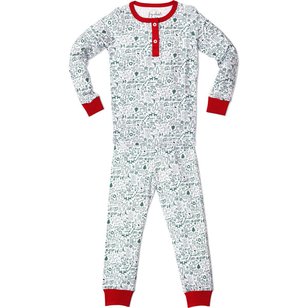 North Pole Pajama Set, Evergreen - Joy Street Kids Sleepwear | Maisonette