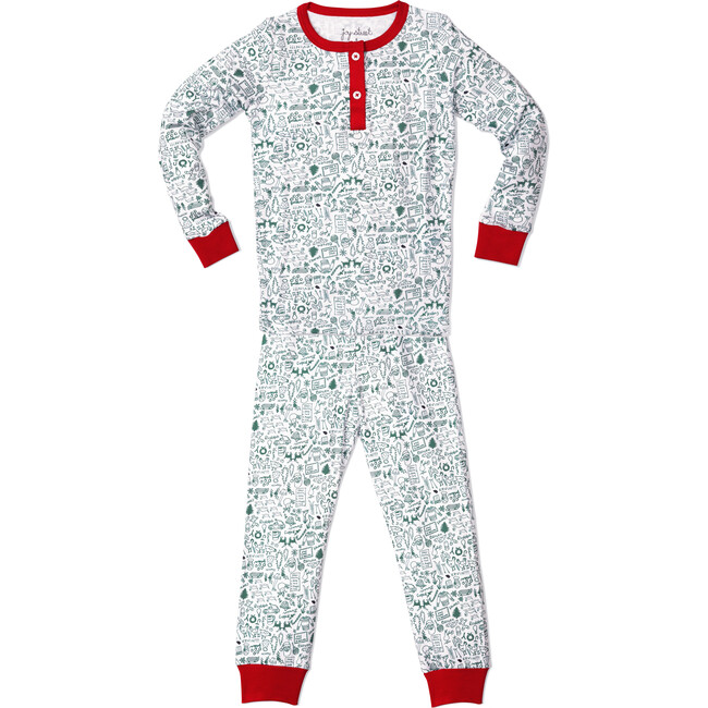 North Pole Pajama Set, Evergreen - Pajamas - 1