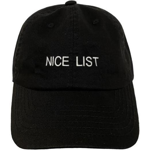 Nice List Baseball Hat, Black - Hats - 1 - zoom