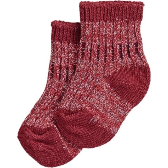 Chunky Knit Sock, Ribbon Red