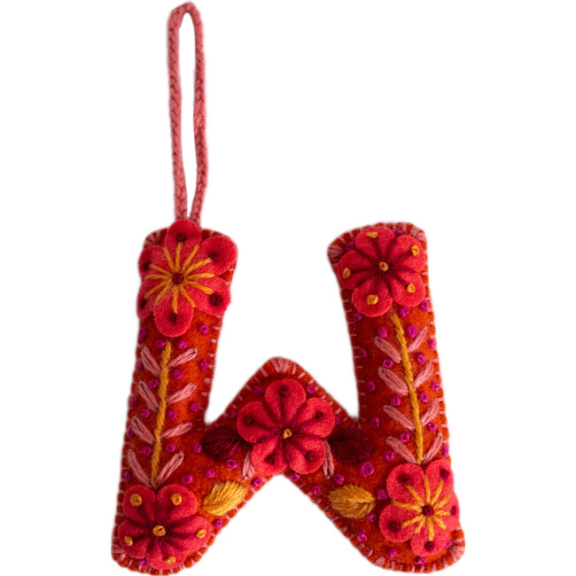 Alphabet Ornament - W, Orange