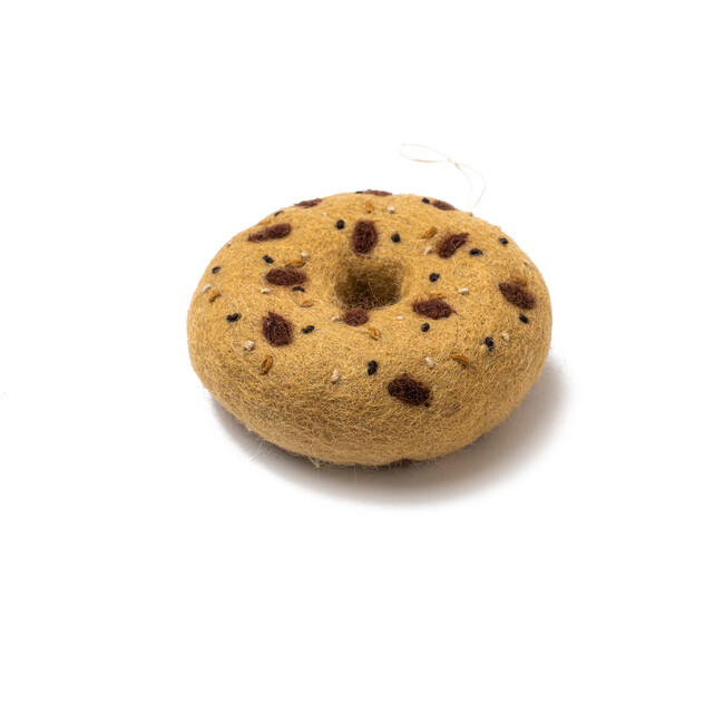 Felt Everything Bagel Ornament, Brown