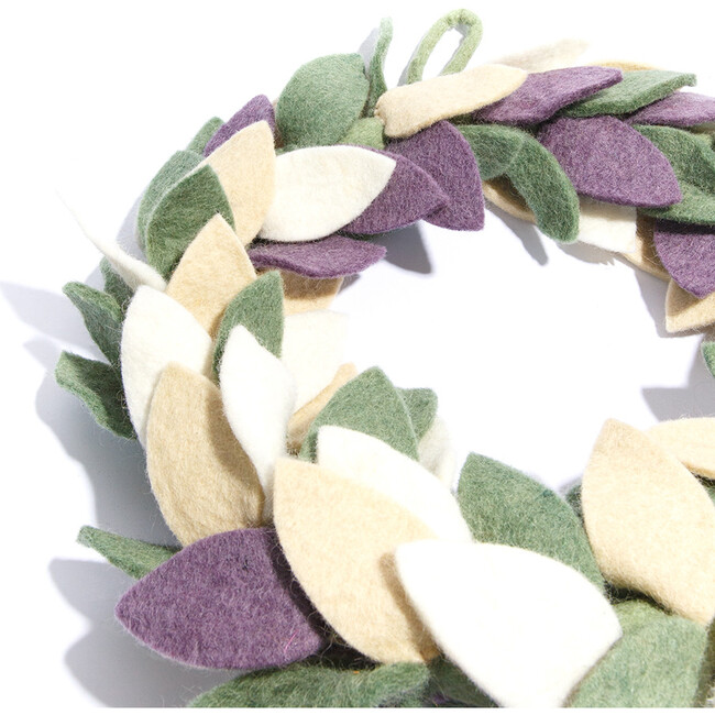 Felt Frost Wreath, Green and Purple