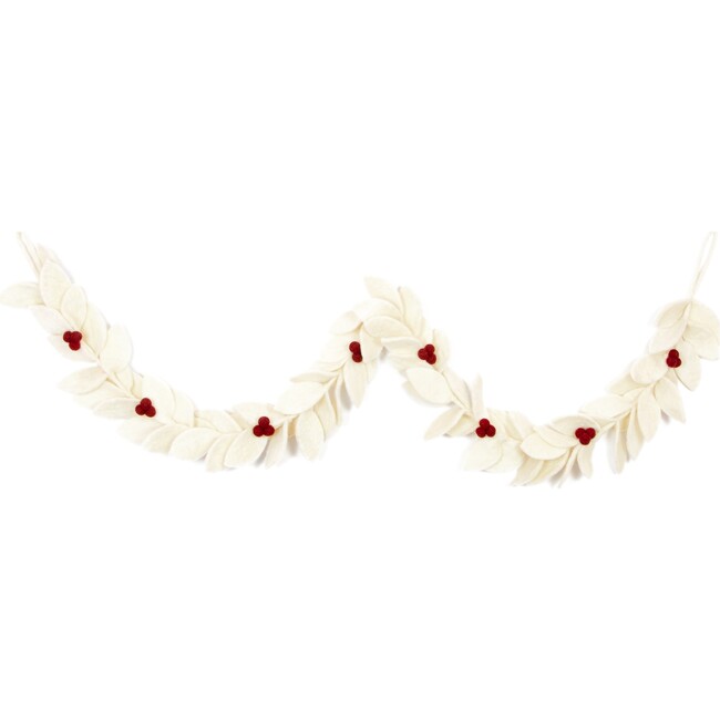 Felt Holiday Garland, White - Garlands - 2