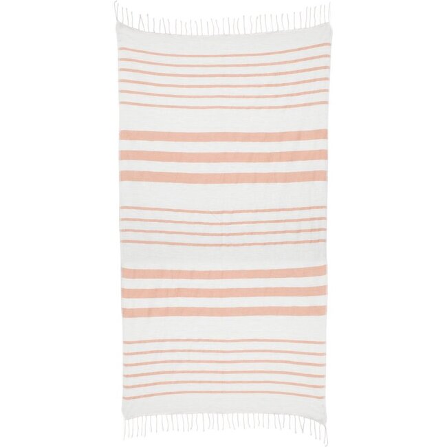 Striped Cotton Beach & Bath Towel, Dusty Pink
