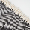 Mechot Cotton Throw Blanket, Dark Grey - Throws - 2
