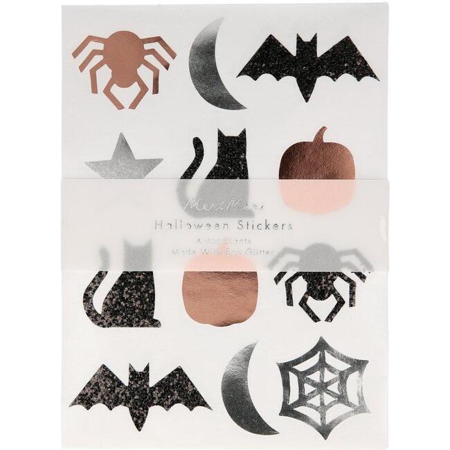 Set of 10 Halloween Sticker Sheets, Orange Multi