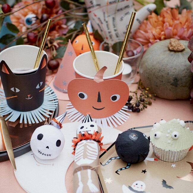 Set of 4 Vintage Halloween Surprise Balls, Orange Multi - Tableware - 3