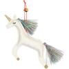 Unicorn Fabric Tree Ornament, White Glitter - Ornaments - 1 - thumbnail