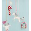 Unicorn Fabric Tree Ornament, White Glitter - Ornaments - 3