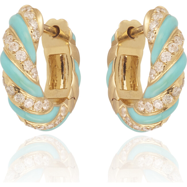 Torsade Creole Earrings Yellow Gold, Turquoise - Earrings - 1