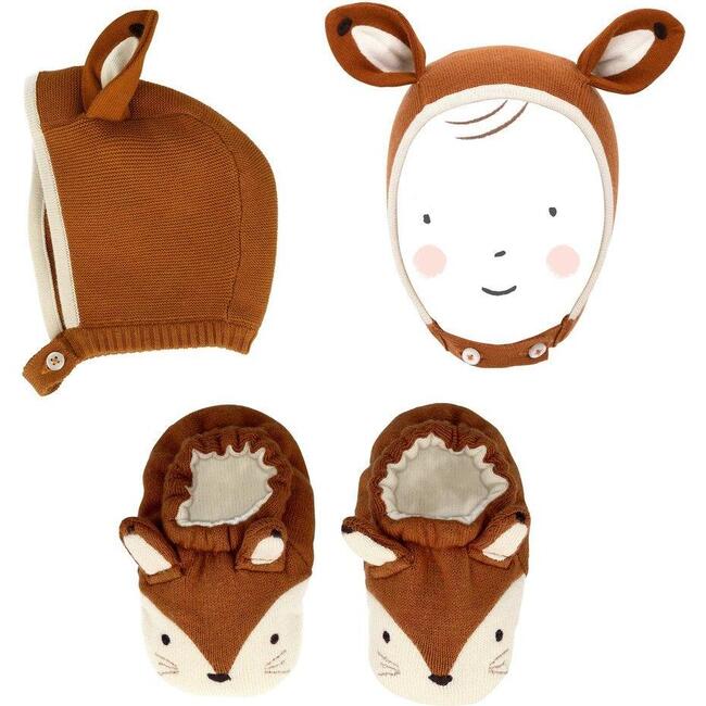 Fox Bonnet & Booties Set