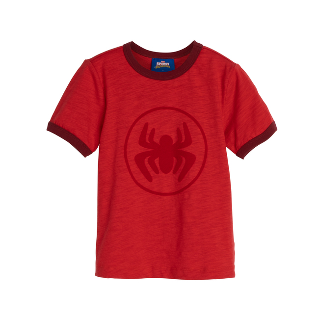 Short Sleeve Graphic Ringer Tee, Red