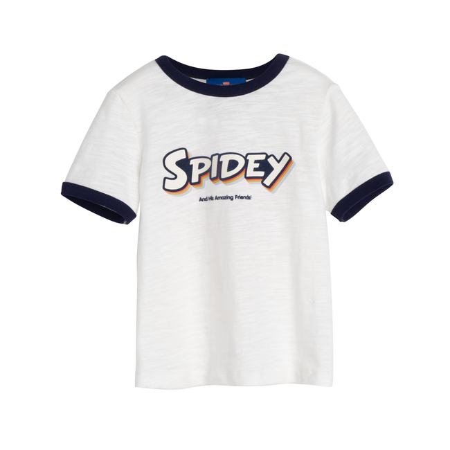 Short Sleeve Graphic Ringer Tee, Cream