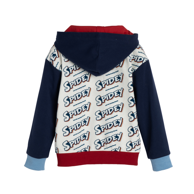 Spidey Color Block Retro Hoodie, Red, Blue & Yellow