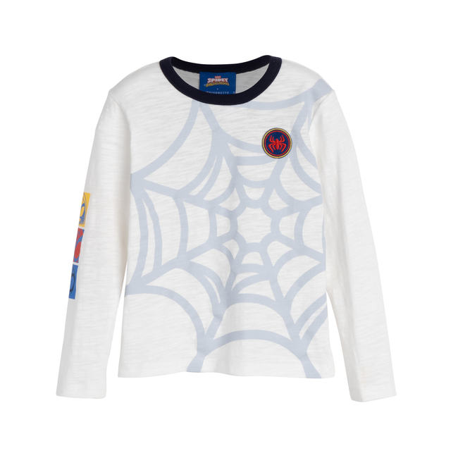 Long Sleeve Graphic Tee, Cream & Blue