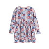 Long Sleeve Checkered Print Dress, Pink & White - Dresses - 3