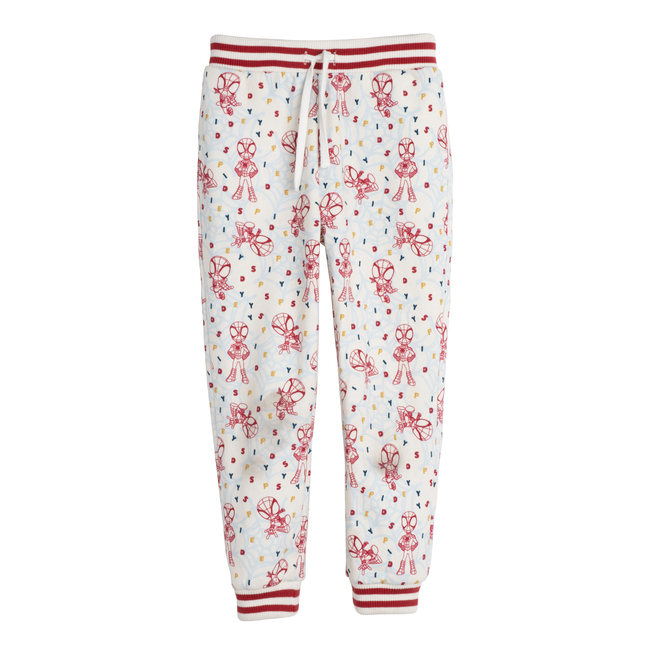 All-Over Print Sweatpant, Cream, Red & Blue