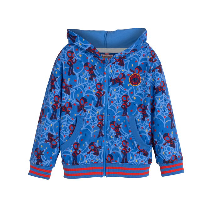 All-Over Print Hoodie featuring Miles Morales, Royal Blue & Red