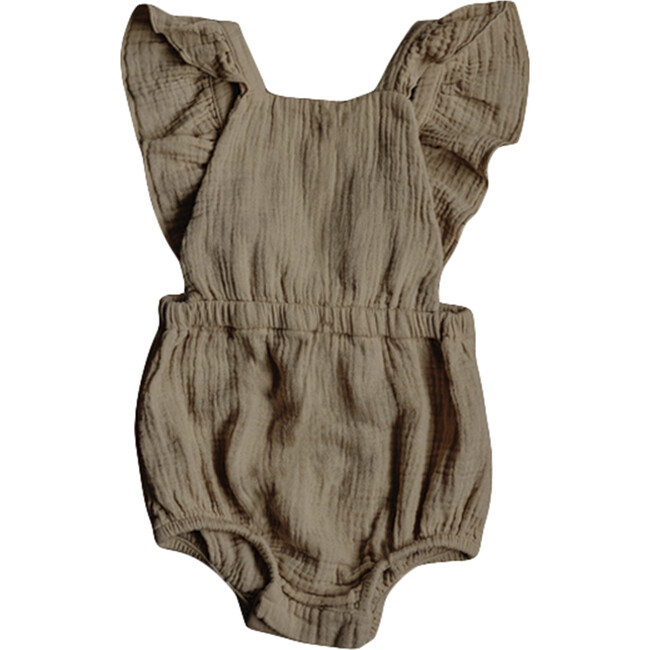 The Ruffle Romper, Sand - Rompers - 1 - zoom