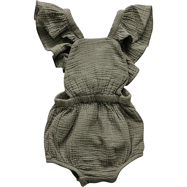 The Ruffle Romper, Sage - Rompers - 1