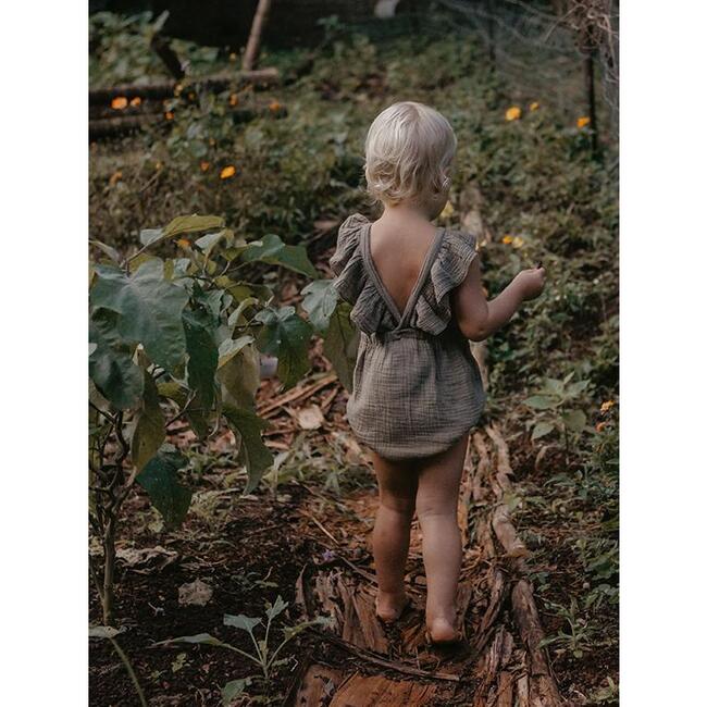 The Ruffle Romper, Sage - Rompers - 4