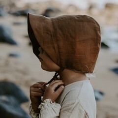 The Old-Fashioned Bonnet, Rust - The Simple Folk Hats & Mittens