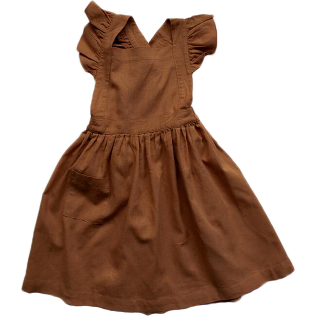 The Linen Pinafore, Rust - Dresses - 1