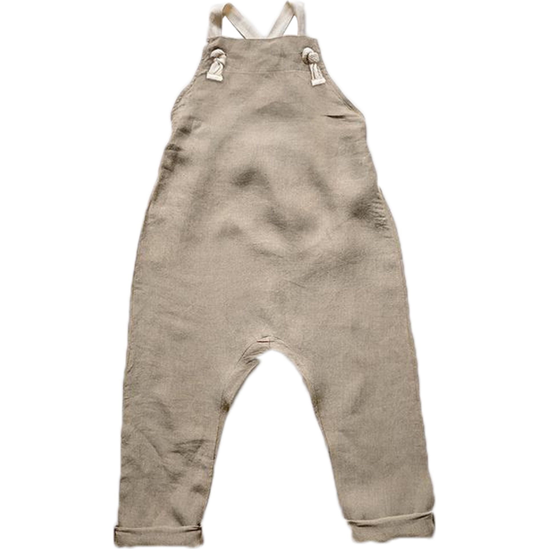 The Linen Overall, Oatmeal - Jumpsuits - 1