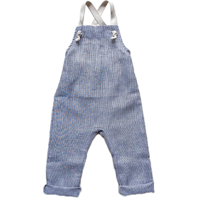 The Linen Overall, French Stripe - Jumpsuits - 1