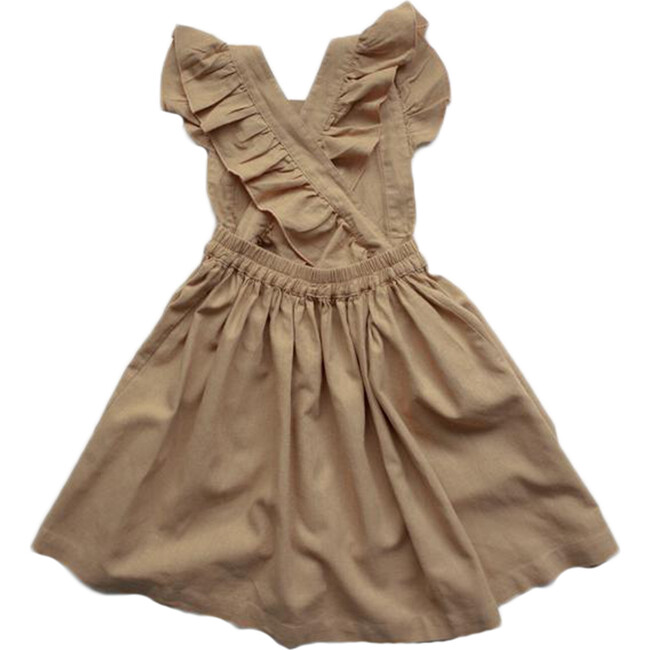 The Linen Pinafore, Camel - Dresses - 4
