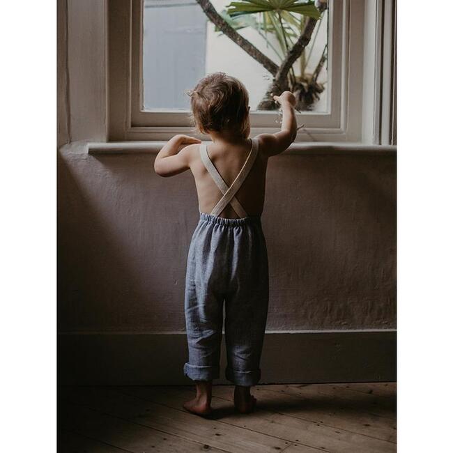 The Linen Overall, French Stripe - Jumpsuits - 3