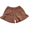 The Frill Linen Short, Cinnamon - Shorts - 1 - thumbnail