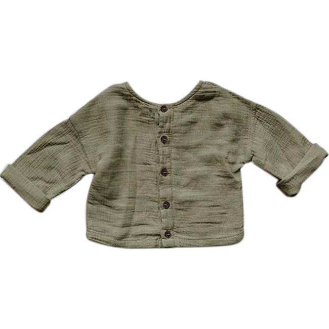 The Button Back Top, Sage - Sweaters - 1