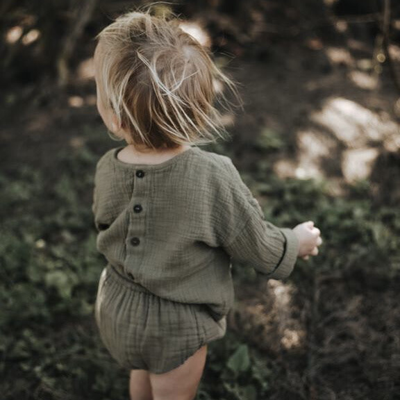 The Button Back Top, Sage - Sweaters - 2