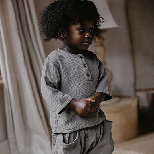 The Muslin Culotte, Lead Gray - Sweatpants - 2