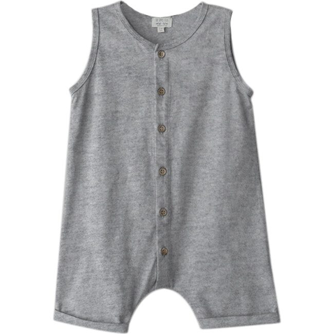 The Beach Bum Playsuit, Gray Melange - Onesies - 1