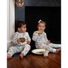 Jolly Santa Pima Cotton Zip Up Pajamas, Mint Green - Pajamas - 2