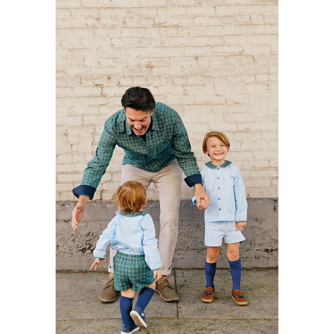 Reversible Chevy Shorts, Blue Poplin & Green Plaid - Shorts - 5