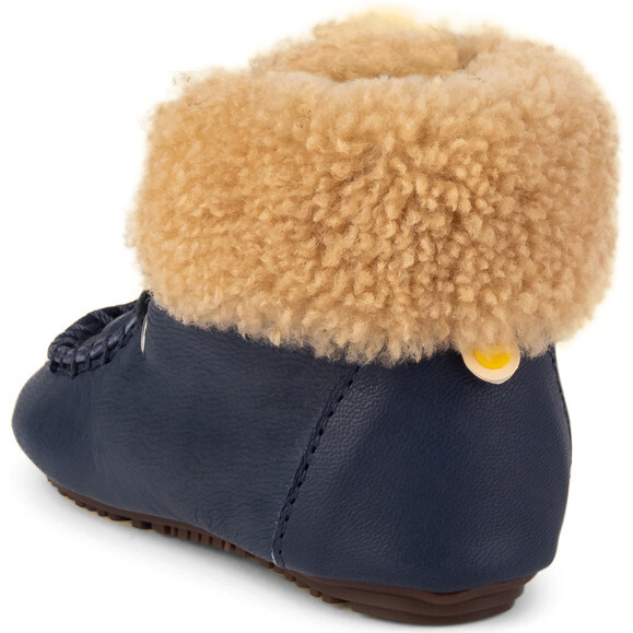 Navy Lace Sheep Boots, Navy