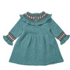 Camel Baby Dress, Duck Egg Blue Fairisle - Dresses - 2