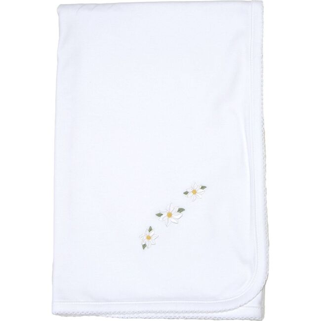 Magnolia Receiving Blanket, White