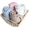 Knit Receiving Blanket, Beige - Blankets - 2 - thumbnail