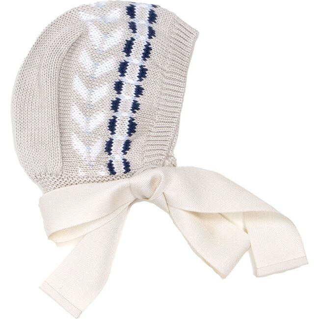 Fairisle Bonnet, Beige - Hats - 1