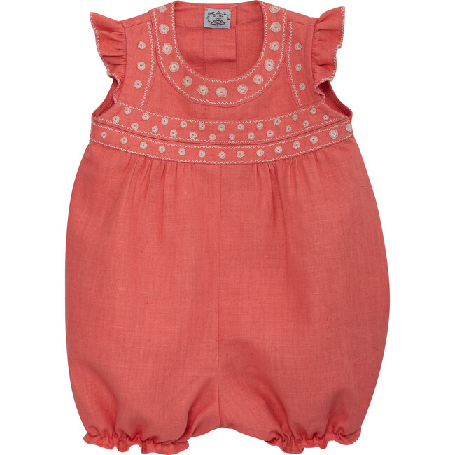 Tere Coral Baby Bodysuit, Orange - Rompers - 1