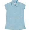 Guayabera Dress, Blue - Dresses - 1 - thumbnail