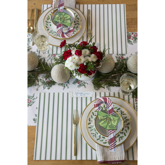 Green Ribbon Striped Placemat - Party - 3