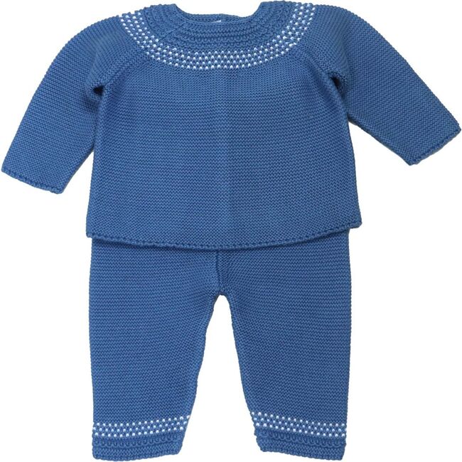 Fair Isle Sweater Pant Set, Dark Blue - Mixed Apparel Set - 1