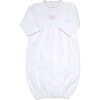 Bouquet Gown, White with Dusty Rose Trim - Ceremonial Dresses - 1 - thumbnail